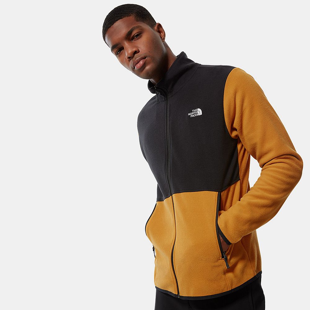 The North Face Fleece Jacket Mens Australia - The North Face Tka Glacier Yellow / Black Hiking (JQY-